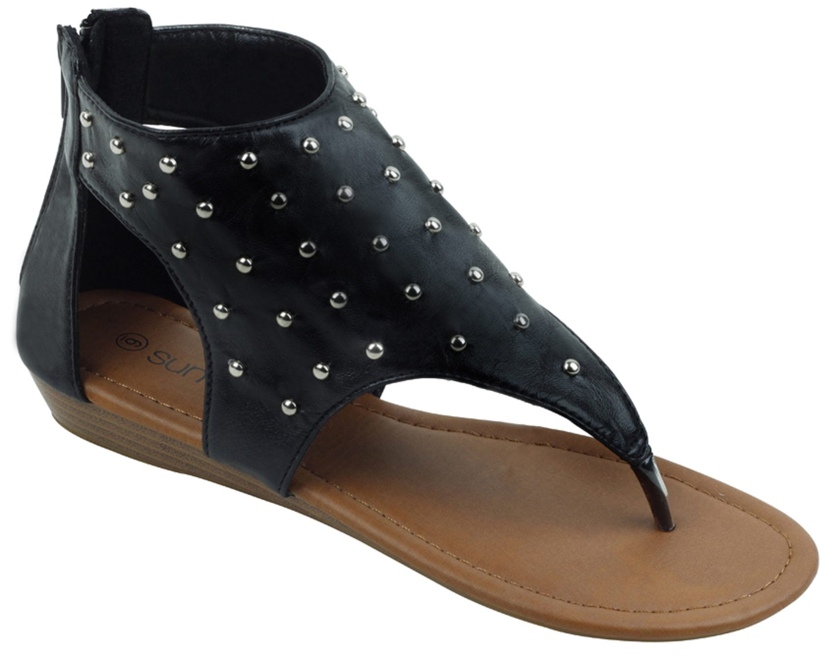black thong gladiator sandals