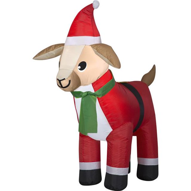 Airblown Inflatables G08 115819X Chèvre en Costume de Père Noël&44; Rouge - 4 x 3 x 2 Pi.