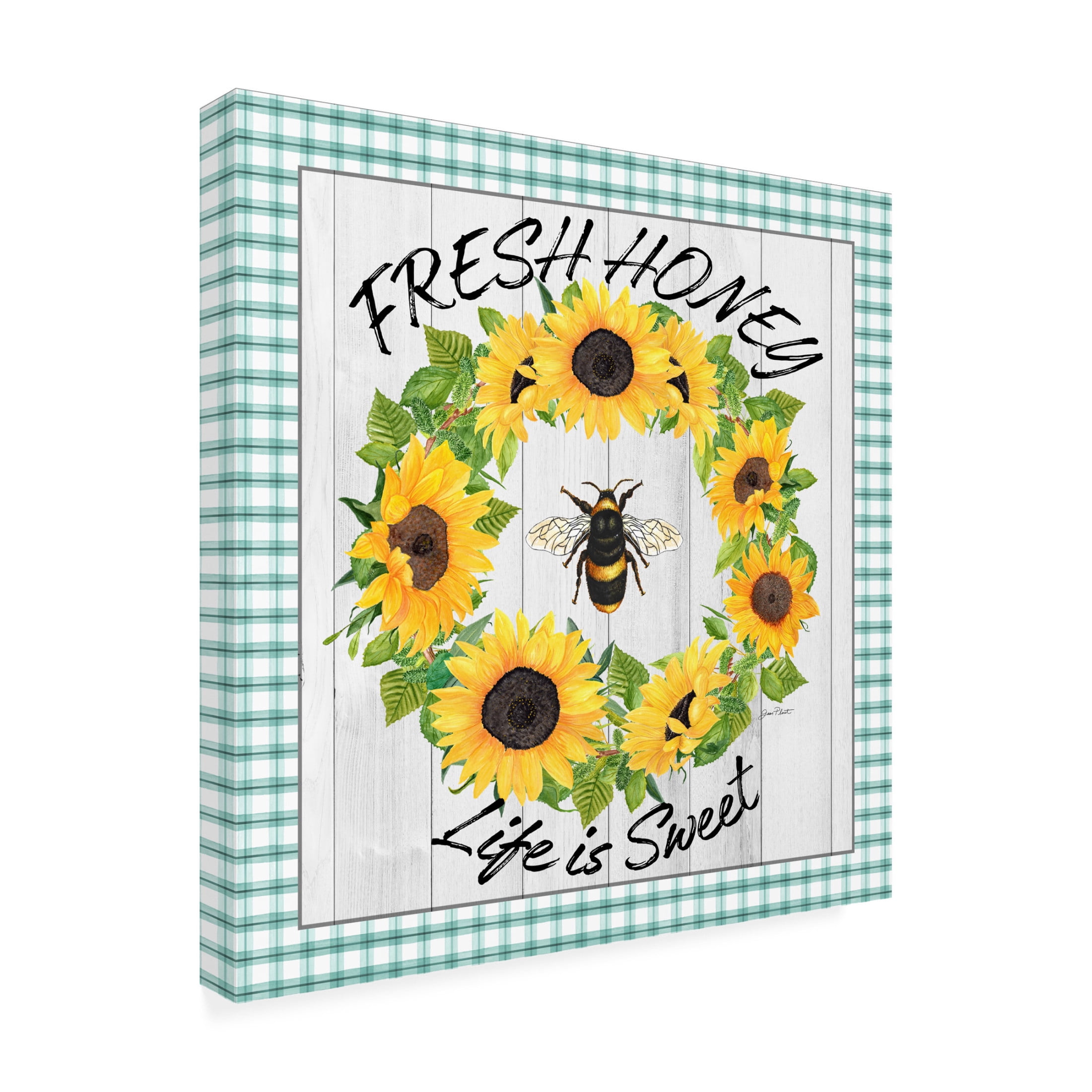 Canvas Wall Art - Jean Plout 'Farm Market Sunflowers B' Wall Art for Living Room, Bedroom, or Office Décor by Trademark Fine Art - 35 x 35 Inches