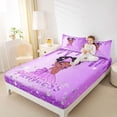 thumbnail image 3 of Castle Fairy Glamorous Purple Princess King Sheets 4pcs,Radiant Gemstone Design Bedding,Lilac Silver,1 Fitted Sheet, 1 Flat Sheet and 2 Pillowcases, 3 of 6