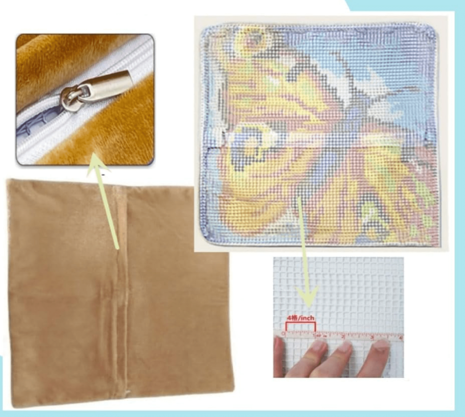 Latch Hook Pillow Case Kits,17X17Inch 3D DIY Latch Hook Cushion Cover Kits Latch Hook Kit,with Latch Hook Tool Latch Hook Kit For Adults And Beginners (Guinea Pig)