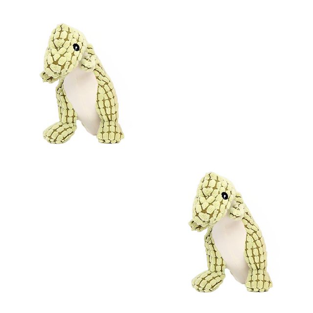 Billuyoard Juguete reutilizable resistente a mordeduras artificiales de dinosaurio Molar vívido ligero divertido juguete masticar Corgi fuente de Verde claro 2piezas