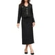 thumbnail image 2 of Blazers de Tweed para Mujeres, Manga Larga, Con Botones, Sin Cuello, Elegante, Casual de Negocios, Chaqueta Cortada, Color Negro, 2 of 6