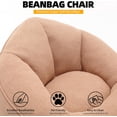 thumbnail image 6 of DEALTOPS Bean Bag Sofa Chair with Footrest, Foam-Filled Comfy Lounge Chair for Living Room, Bedroom, Dorm & Nursery, Tan, 6 of 7