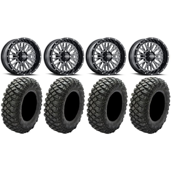 ITP Momentum 15" Wheels Milled 30" Crawler XR Tires Can-Am Commander Maverick Renegade Outlander Defender