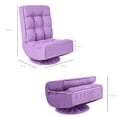 thumbnail image 7 of Best Choice Products Folding Floor Gaming Chair for Home, Office w/ 360-Degree Swivel, 4 Positions - Lavender, 7 of 7