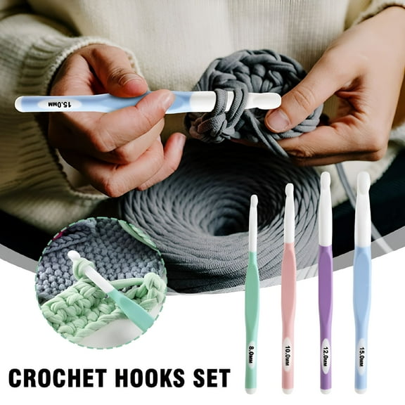 BESTSKY Ergonomic Soft Grip Comfy Crochet Hooks 8mm -15mm,Size or Choose Set