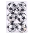 thumbnail image 1 of Naiovety Adornos de bolas de Navidad duraderos de plástico, 6 uds., para decoración duradera de árbol de Navidad, reutilizables Kits de decoración para fiestas Fútbol de 6CM + 6 uds., 1 of 6