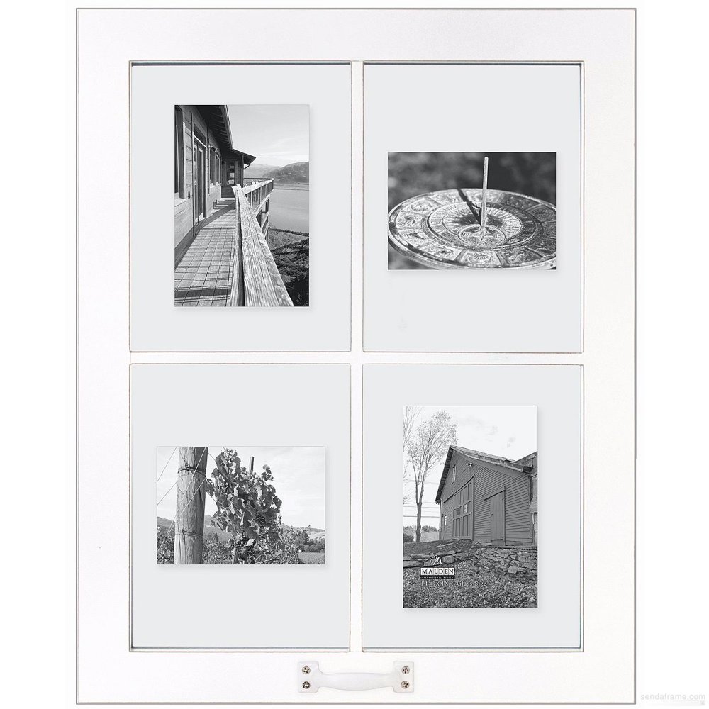 BARNSIDE WHITE FLOATER collage frame for 4 4x6 prints by Malden