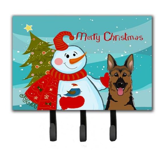 Carolines Treasures Snowman with German Shepherd Leash or Key Holder Triple multicolor