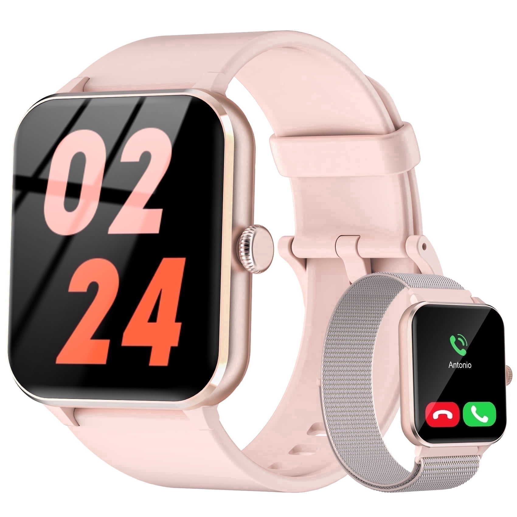 Blackview Smart Watch for Women, Bluetooth Calling, 1.85" HD Screen, Multiple Sport Modes, Message Reminder, Fitness Tracker for Android iOS, IP68 Waterproof, Pink