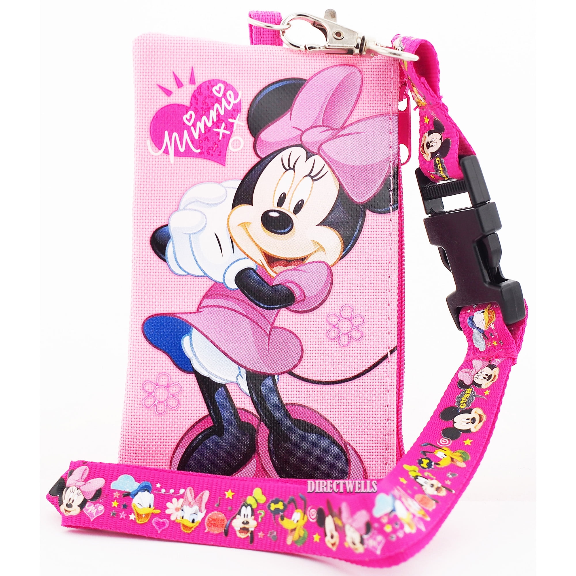 Disney 3 Mickey Mouse and Friends Lanyards Set with Detachable Purse