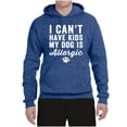 thumbnail image 2 of Wild Bobby, I Can't Have Kids My Dog is Allergic Funny, Dog Lover, Unisex Graphic Hoodie Sweatshirt, Vintage Heather Blue, X-Large, 2 of 4