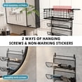 thumbnail image 6 of x-Cosrack Hair Dryer Holder Styling Tool Organizer 4-Shelf Storage Wire Basket with Hook Heat Safe Rack for Wall Mounted/Cabinet Door, Black, 6 of 10