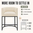 thumbnail image 6 of ClinQ Counter Height Bar Stool Set of 3, 26 in Fabric Upholstered Seat, Metal Legs for Indoor Dining Room and Kitchen Island, Camel, 6 of 12
