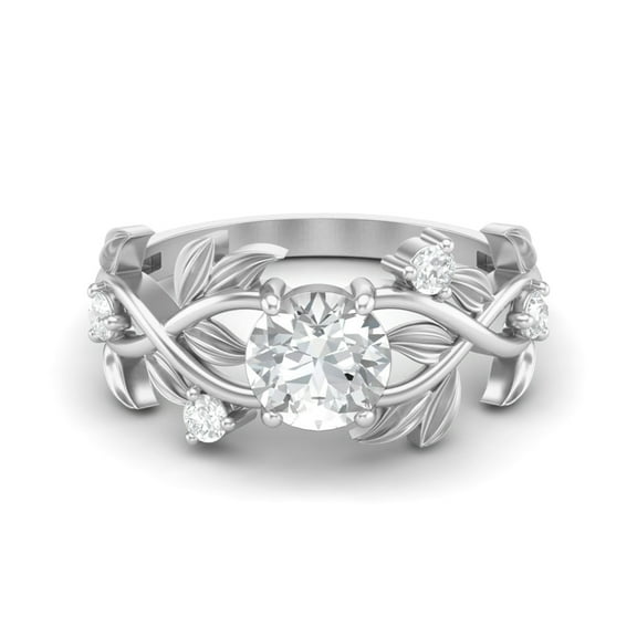 AVDAN 6mm Round Shape Moissanite 925 Sterling Silver Solitaire Women Ring