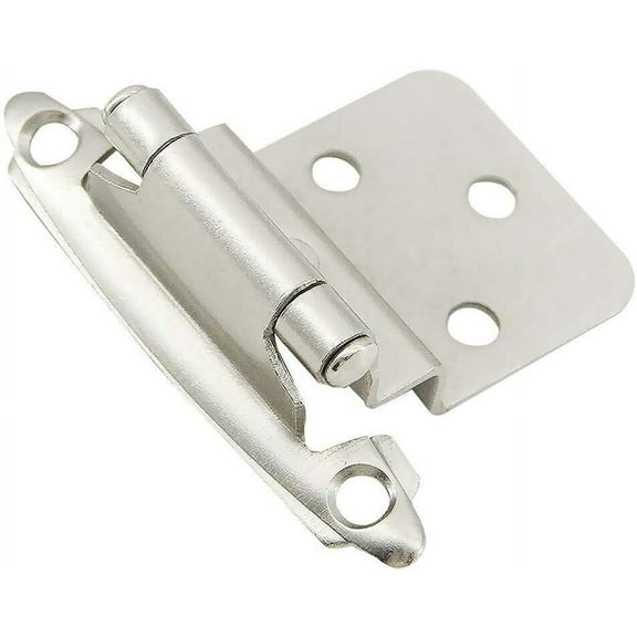 25 Pairs (50pcs) Self Closing Flush 3/8" Inset Cabinet Hinges - Satin Nickel