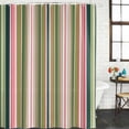 thumbnail image 3 of Colorful Striped Waterproof Fabric Shower Curtain,Sage Green Pink White Vertical Lines Waterproof Fabric Shower Curtain for Bathroom Curtains Bathtubs Shower Curtains with 12 Hooks Standard 66x72, 3 of 8