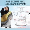 thumbnail image 4 of Oversized Wearable Blanket Hoodie,Black and Gold Marble Glitter Streaks Pattern Sherpa Blanket Hoodie with Super Pockets,Super Warm Fuzzy Pullover for Women & Men, 4 of 6