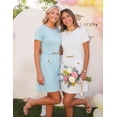 thumbnail image 5 of Merokeety Womens Summer Dresses Elegant Business A Line Bodycon Work Short Dress Blue xl, 5 of 8