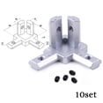 thumbnail image 1 of 3 Way Corner Joint Bracket Connector 2020 Aluminium Extrusion Profile Slot Silver, 1 of 6