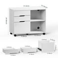 thumbnail image 5 of Gianna 3 Drawer File Cabinet with Wheels and Open Storage Shelves for Home Office, White, 5 of 6