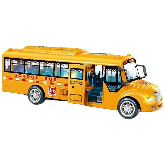 NUOLUX School Bus Toy Car Toy Simulation Bus Model with Sounds and Lights for Kids