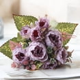 thumbnail image 4 of Artificial Peony Flowers Vintage Fake Peony Silk Flowers for Wedding Home Office Party Events Decoration, Pack of 1 (Purple), 4 of 6