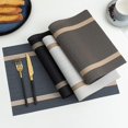 thumbnail image 4 of Premium PVC Dining Mat with Golden Thread Pattern - Waterproof, Oil-Resistant, Japanese Heat Insulation Design for Western Dishes - Ideal for Hotels, Restaurants, Home Kitchens - 45x30cm, Black, 4 of 6