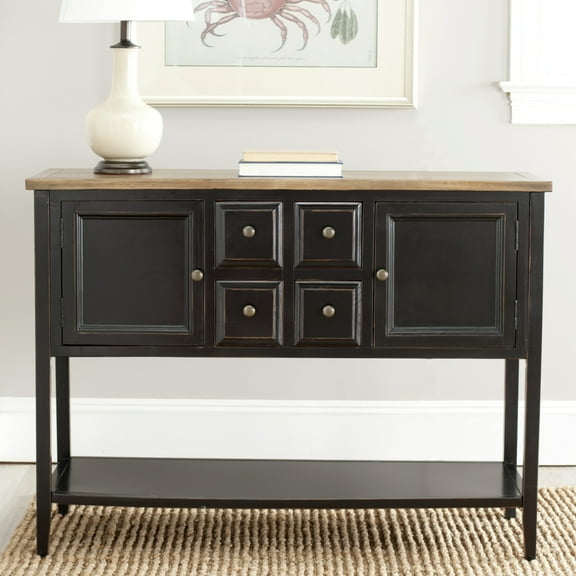 SAFAVIEH Charlotte Storage Sideboard Black / Oak