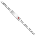 thumbnail image 2 of Sterling Silver Rhodium-plated Medical ID Curb Link Bracelet 7 inches, 2 of 3