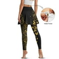 thumbnail image 2 of FUIALDOLG Golden Butterflies Athletic Skirt With Leggings for Women Butterfly Skirted Leggings Athletic Tennis Golf Pants Stretchy High Waist Yoga Pants with Pocket Holiday Party Costume,Size 2XL, 2 of 7