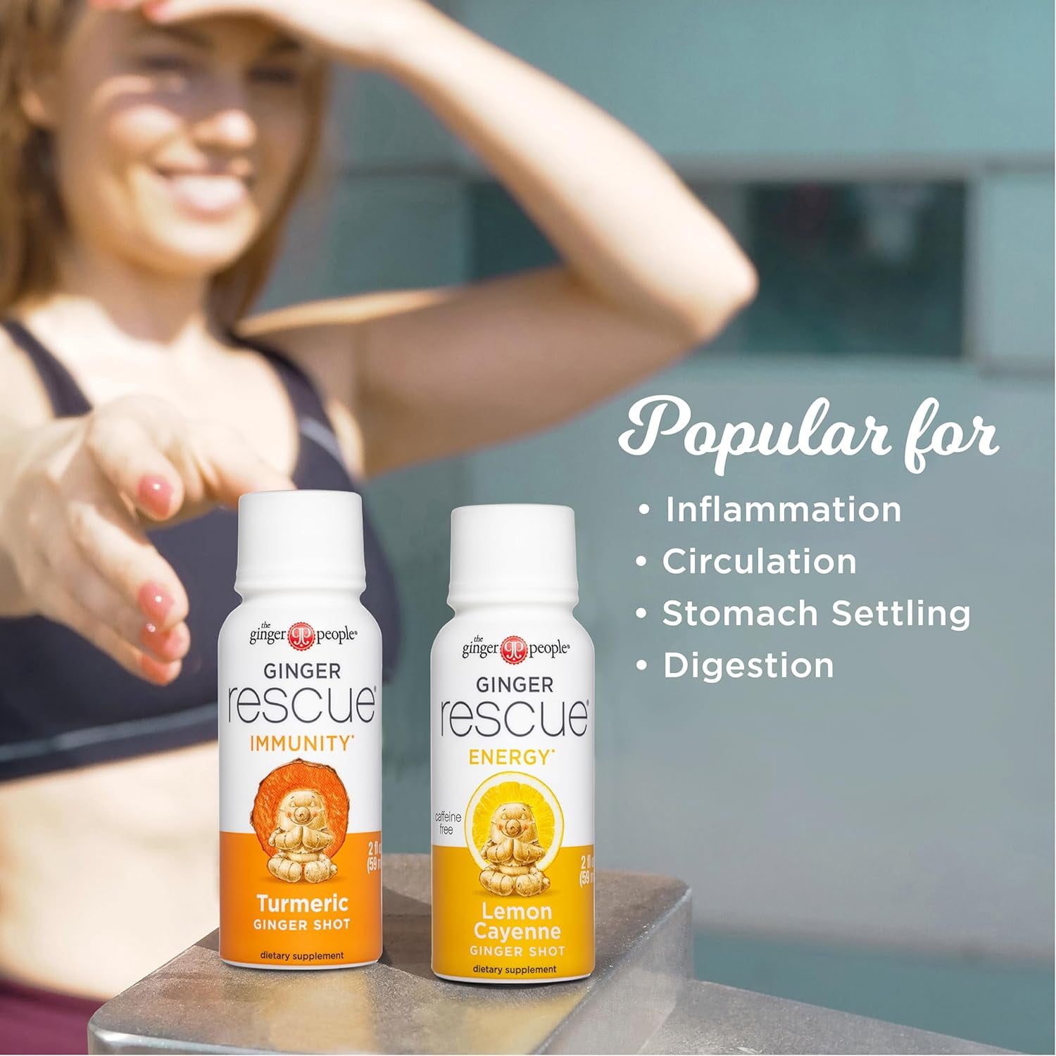 The Ginger People Lemon & Cayenne Ginger Rescue Shots – Immunity Boosting, Caffeine Free Energy, Digestive Heath Drink, 2 Fl Oz (Pack of 12)