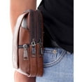 thumbnail image 6 of 3 Layers Men Leather Belt Bag Multifunctional Fashionable Comfortable Hand Feel Male Phone Waist Storage Bag Dark Coffee Color Free Size, 6 of 8