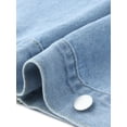 thumbnail image 4 of Agnes Orinda Women's Plus Size Denim Jacket Lapel Long Sleeve Button Washed Casual Jean Jackets with Pocket 1X Light Blue, 4 of 5