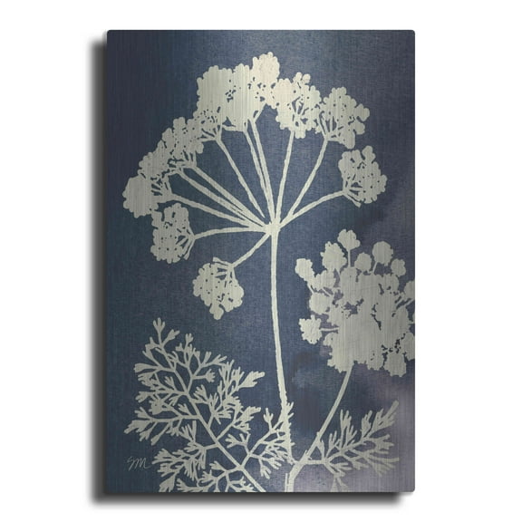 Luxe Metal Art 'Dark Blue Sky Garden II' by Studio Mousseau, Metal Wall Art, 16"x24"