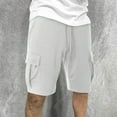 thumbnail image 2 of Cargo Sweat Shorts for Men Casual Drawstring Elastic Waist Athletic Workout Gym Jogger Shorts with Mult Pockets, 2 of 6