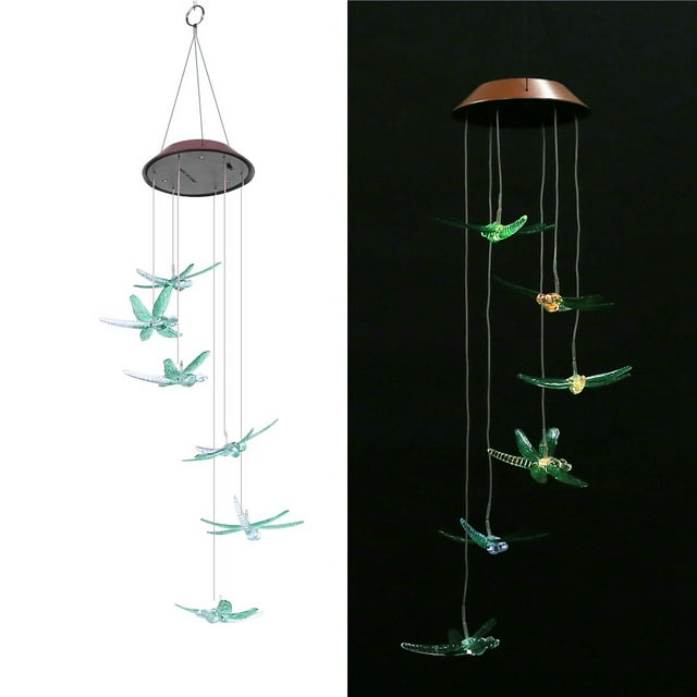 Luz decorativa de campanas de viento NikouMX Panel solar impermeable para exteriores