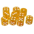 thumbnail image 4 of Paquete de 10 Dados Acrílicos D6 de Seis Caras para Juguetes de Juego de Mesa de Fiesta D&D TRPG Amarillo, 4 of 7