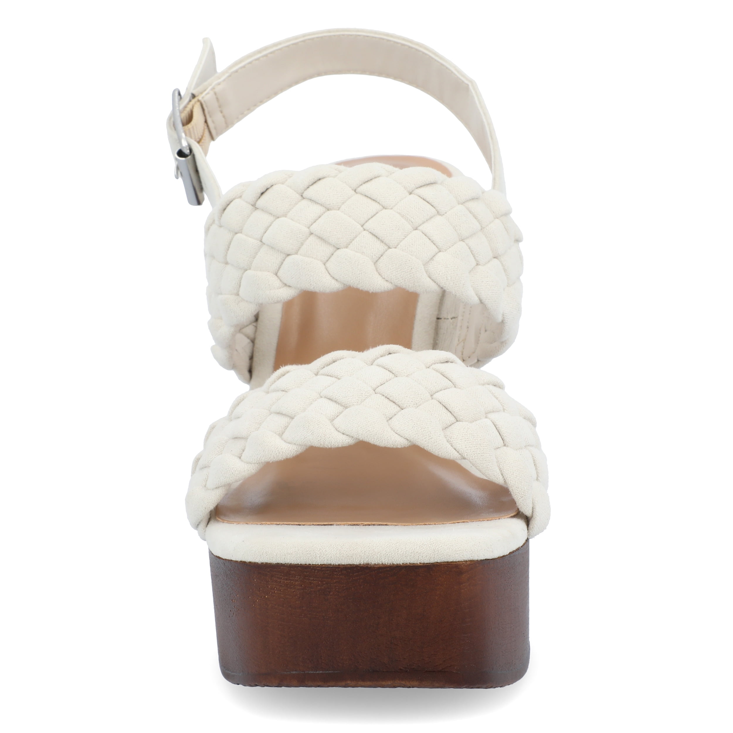 Journee Womens Ayvee Buckle Platform Wedge Sandals