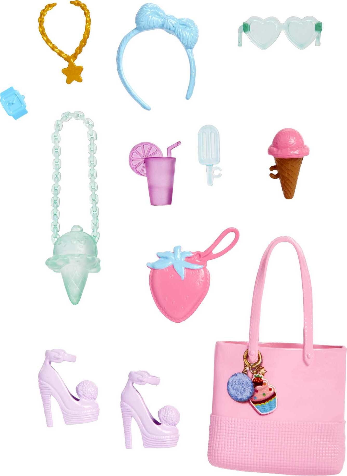 Barbie Accessory Pack, 11 Dessert and Candy-Themed Storytelling Pieces