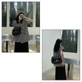 thumbnail image 6 of Women's Quilted Denim Hobo Bag with Chain Strap, Y2K Vintage Crossbody Purse, Black Jean Shoulder Tote with Turn-Lock Closure, 6 of 6