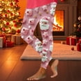 thumbnail image 5 of Uaswgudfs Christmas Leggings Pants Women Santa Claus Print Elastic Waist Comfy Pants Ankle Length Christmas Day Pink 2XL, 5 of 6