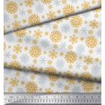 thumbnail image 2 of Soimoi polyester Crepe Fabric Snowflake Artistic Printed Fabric 1 Yard 52 Inch Wide, 2 of 3