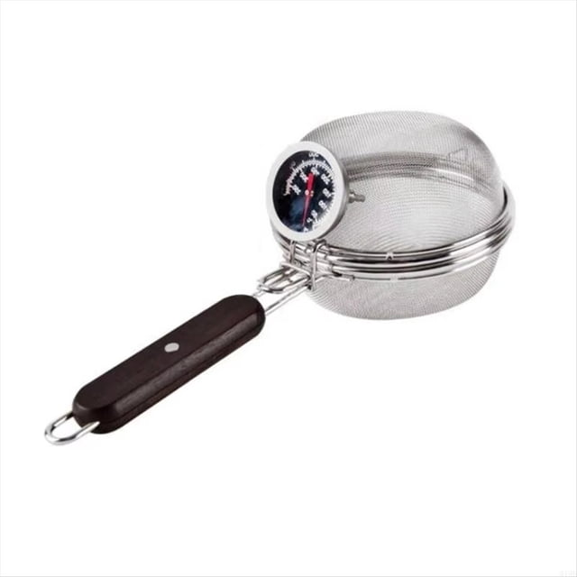 Stainless Steel Coffee Roaster with Thermometer, Home Use, Open Fire Compatible, Wire Mesh Coffee Bean Roasting Net,1 * Stainless Steel Coffee Roaster