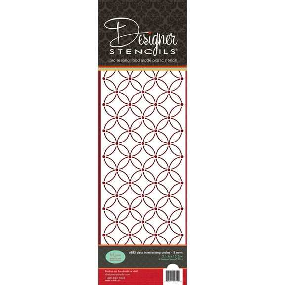 Deco Interlocking Circles - 3 Rows Cake Stencil by Designer Stencils