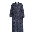 thumbnail image 3 of Terra & Sky Women's Plus Size Long Sleeve Printed Peasant Midi Dress, 3 of 5