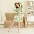 thumbnail image 3 of FORMRS Niños Bathrobe Unisex Hooded Robe Soft Plush Pajamas Sleepwear, Size 7-9T, Yellow Floral Rabbit, 3 of 7
