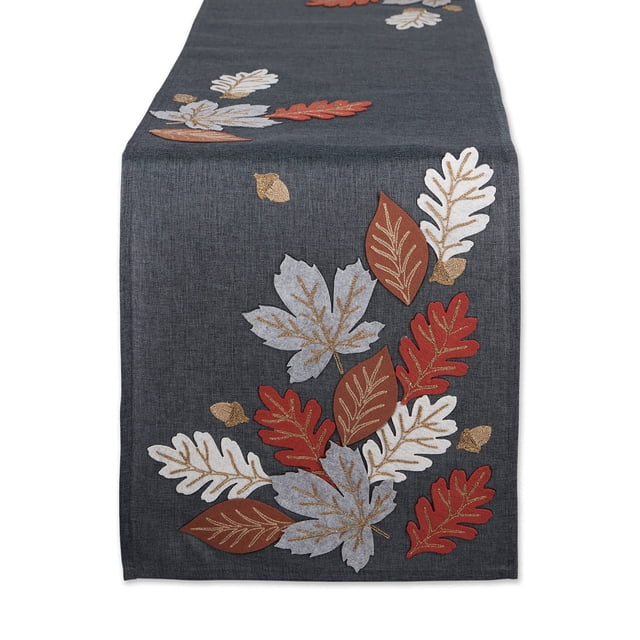 Table Runner DII, bordado en otoño, 14 x 70 pulgadas, poliéster, otoño