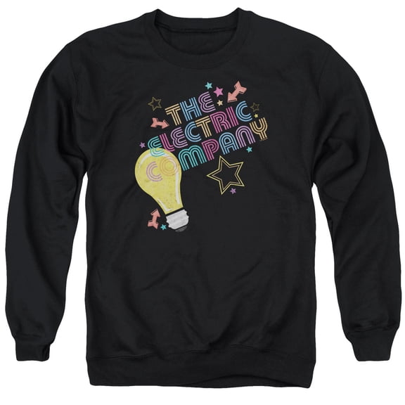 Electric Company/Electric Light Adult Crewneck Sweatshirt Black